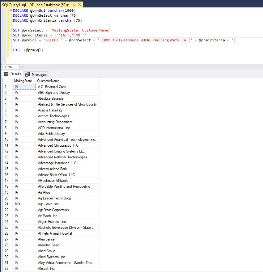 Dynamic SQL